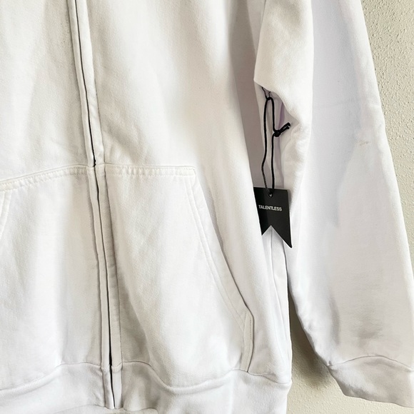 NWT Talentless Premium White Zip Up Hoodie Small - Picture 5 of 9